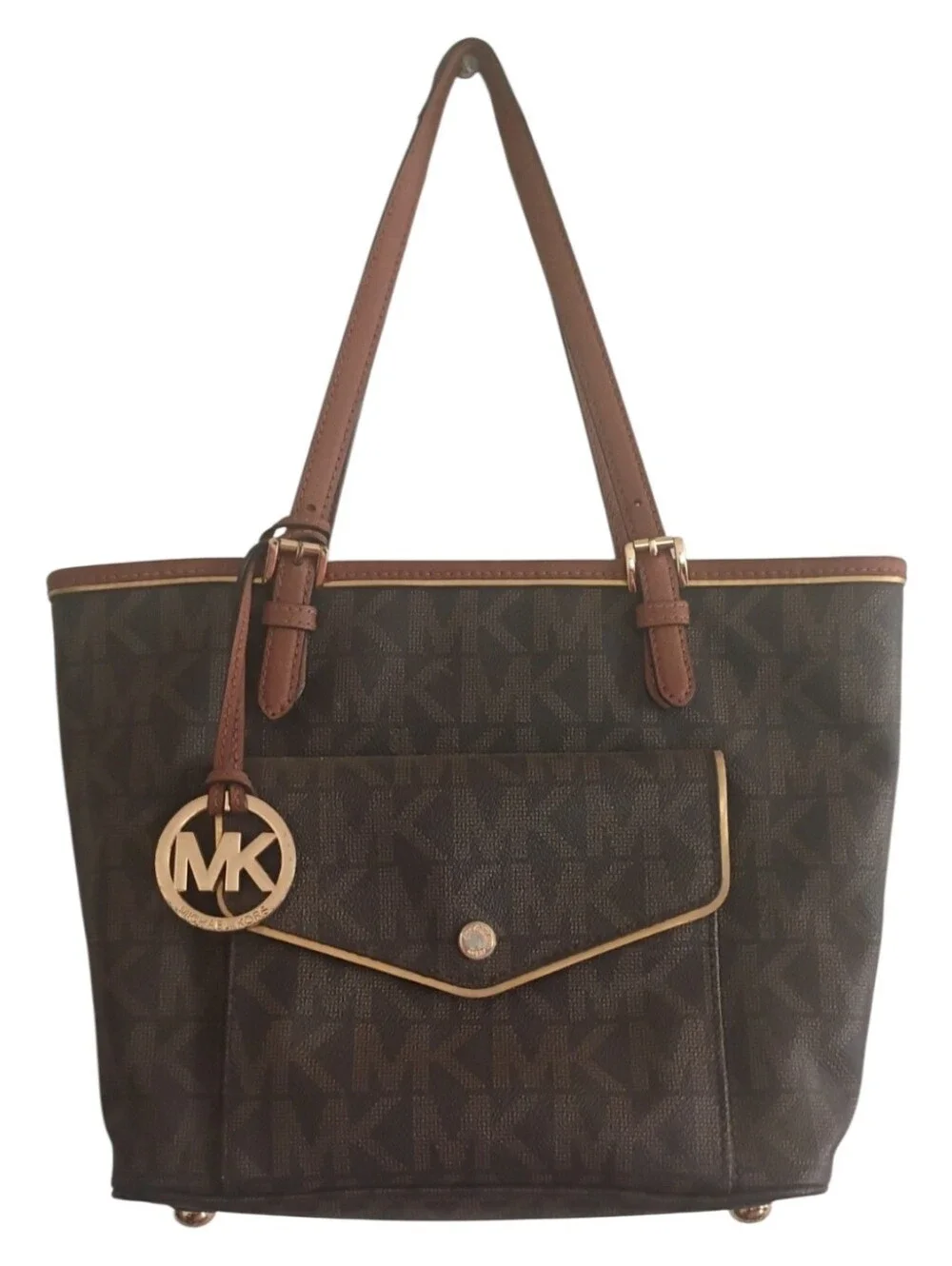 Michael Kors Jet Set Monogram Tote & Wallet Set + OEM Gift Box & Bag
